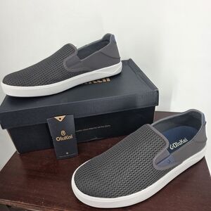New With Box! Olukai Lae Ahi Men's Gray Slip-On Shoes  Size 9.5